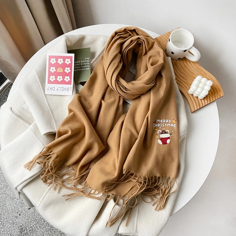 Women's Streetwear Santa Claus Polyester Scarf
