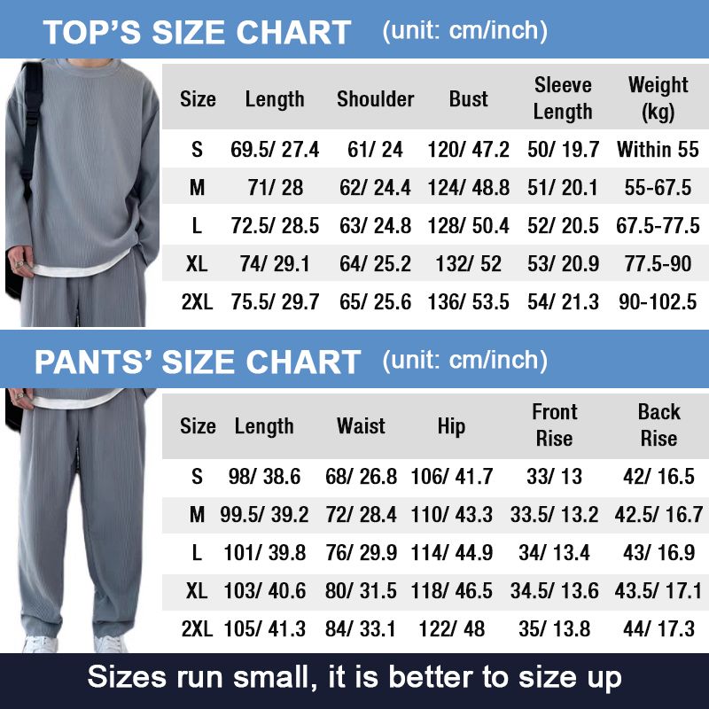 Men's Loose Fashionable Long Sleeve 2-piece Set