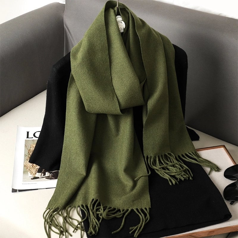 Women's Elegant Solid Color Imitation Cashmere Scarf