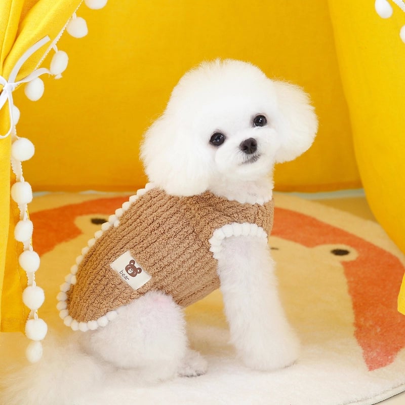 Pet Clothes Autumn And Winter Puppy Clothing Pet Supplies Teddy Cat Clothes 23 Corduroy Vest