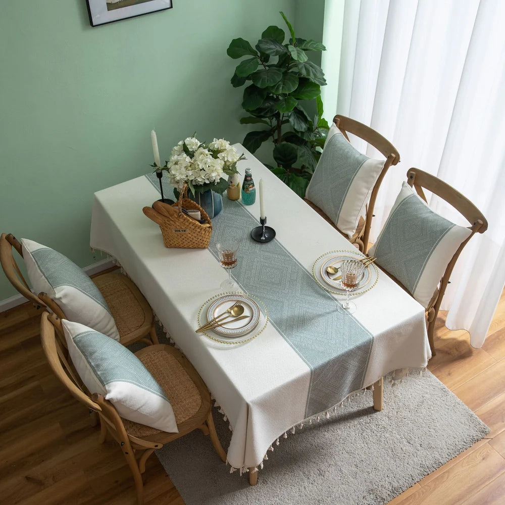 Geometric Tassel Tablecloth