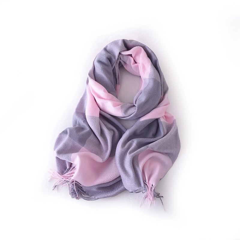 Women's Minimalist Color Block Polyester Printing Scarf