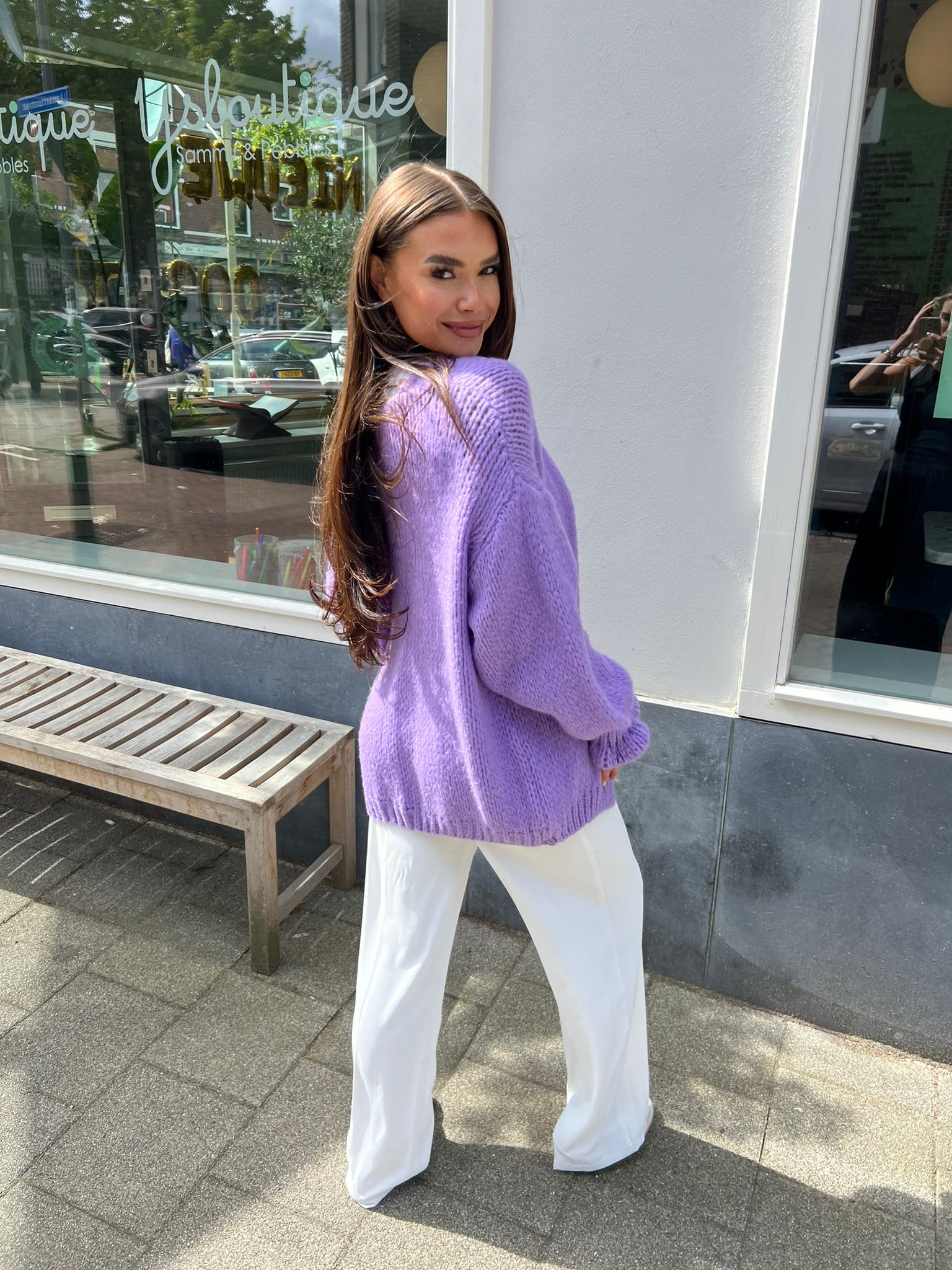 Kiki ruffle vest purple