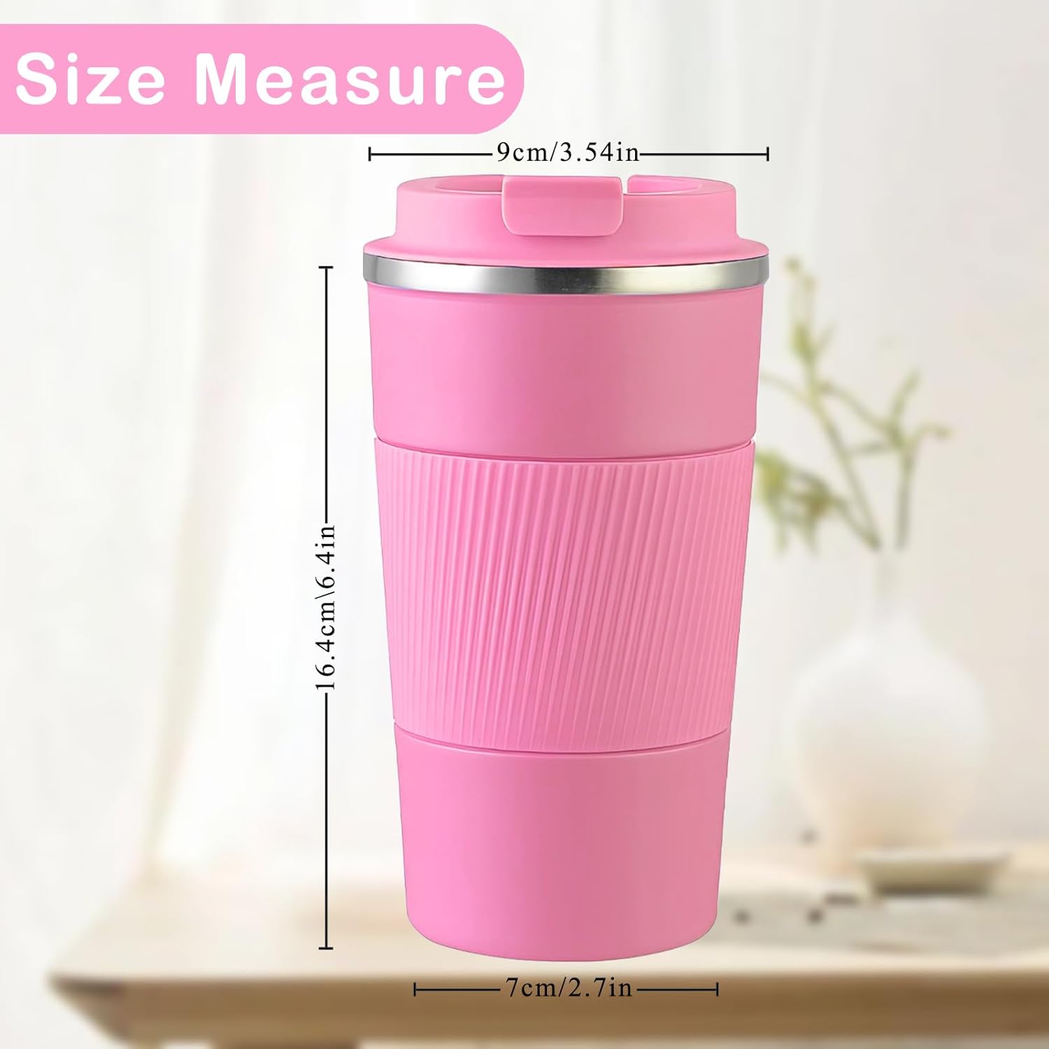 Senshuomy Travel Mug, Insulated Coffee Cup with Leakproof Lid, Reusable Coffee Cups Travel Cup, Stainless Steel thermaol Mug for Hot Cold Drinks (Green 380ml)