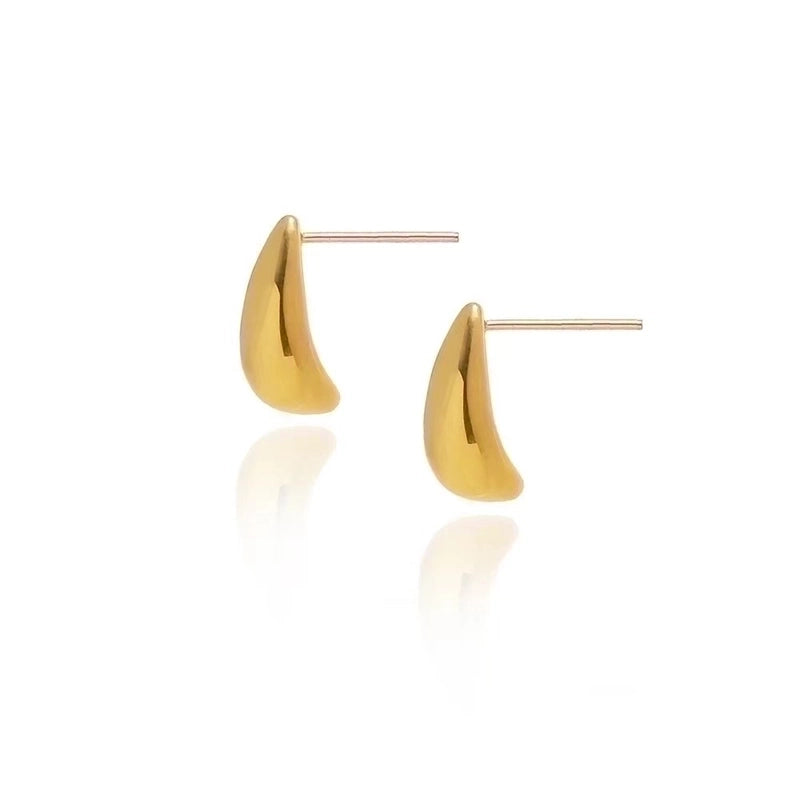 1 Pair Minimalist Solid Color Plating 304 Stainless Steel 18K Gold Plated Ear Studs