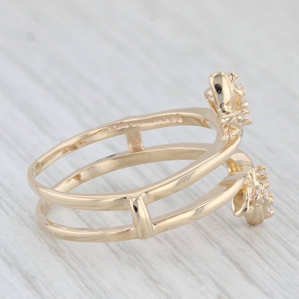 0.12ctw Diamond Ring Jacket Guard 14k Yellow Gold Size 10.75 Bridal