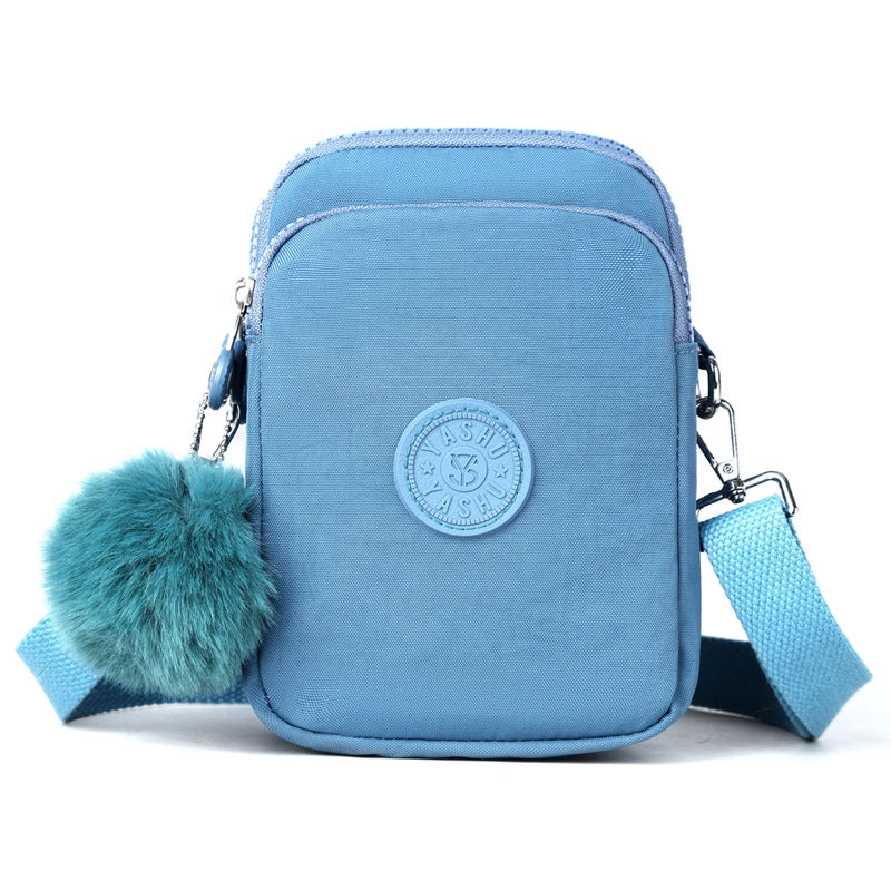Women's Oxford Cloth Solid Color Streetwear Square Zipper Phone Wallets Crossbody Bag