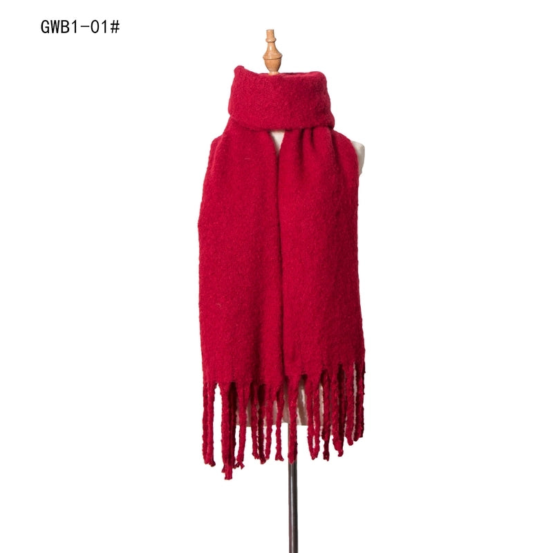 Women's Vintage Style Solid Color Polyester Scarf
