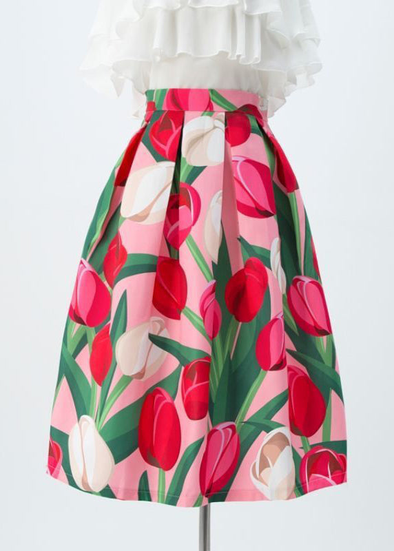 Stylish Rainbow Print High Waist Maxi Skirts