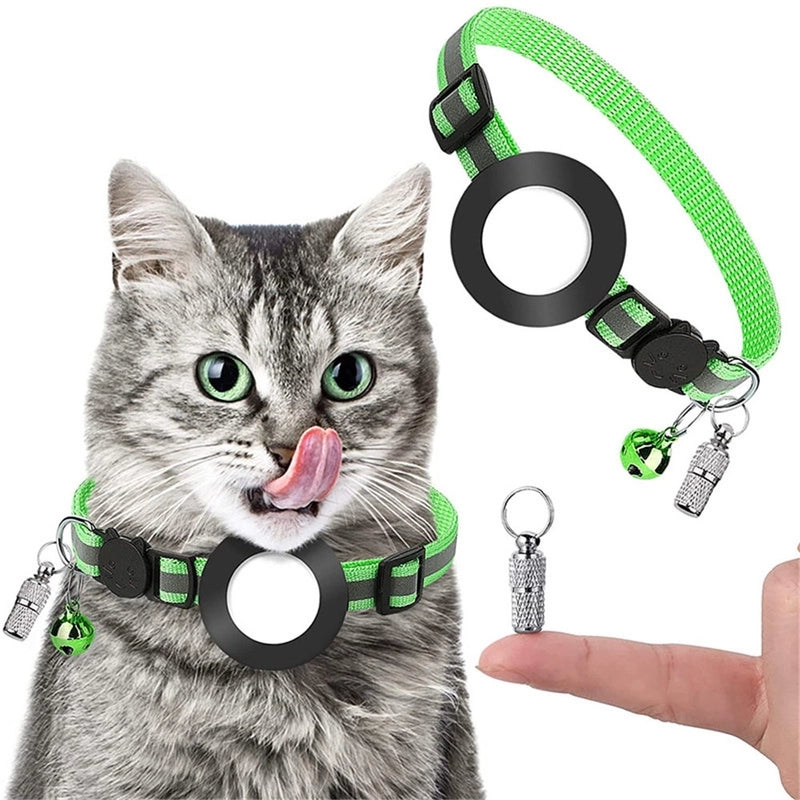 Minimalist Nylon Brass Stripe Pet Collar
