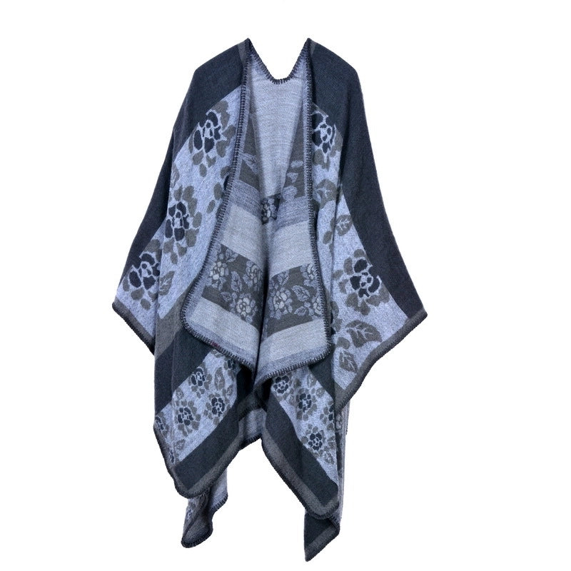 Women's Retro Lattice Imitation Cashmere Sewing Shawls