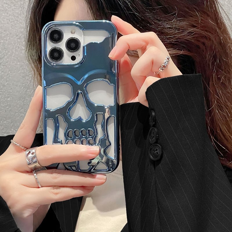 Plated Skull Case Cover For iPhone