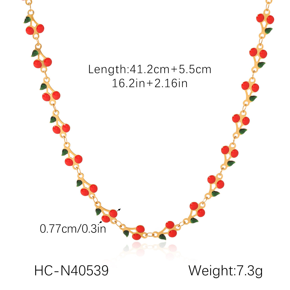Phoenix Tide Stainless Steel Oil Drop Cherry Necklace Female Niche Design Versatile Clavicle Chain Titanium Steel Fruit Necklace