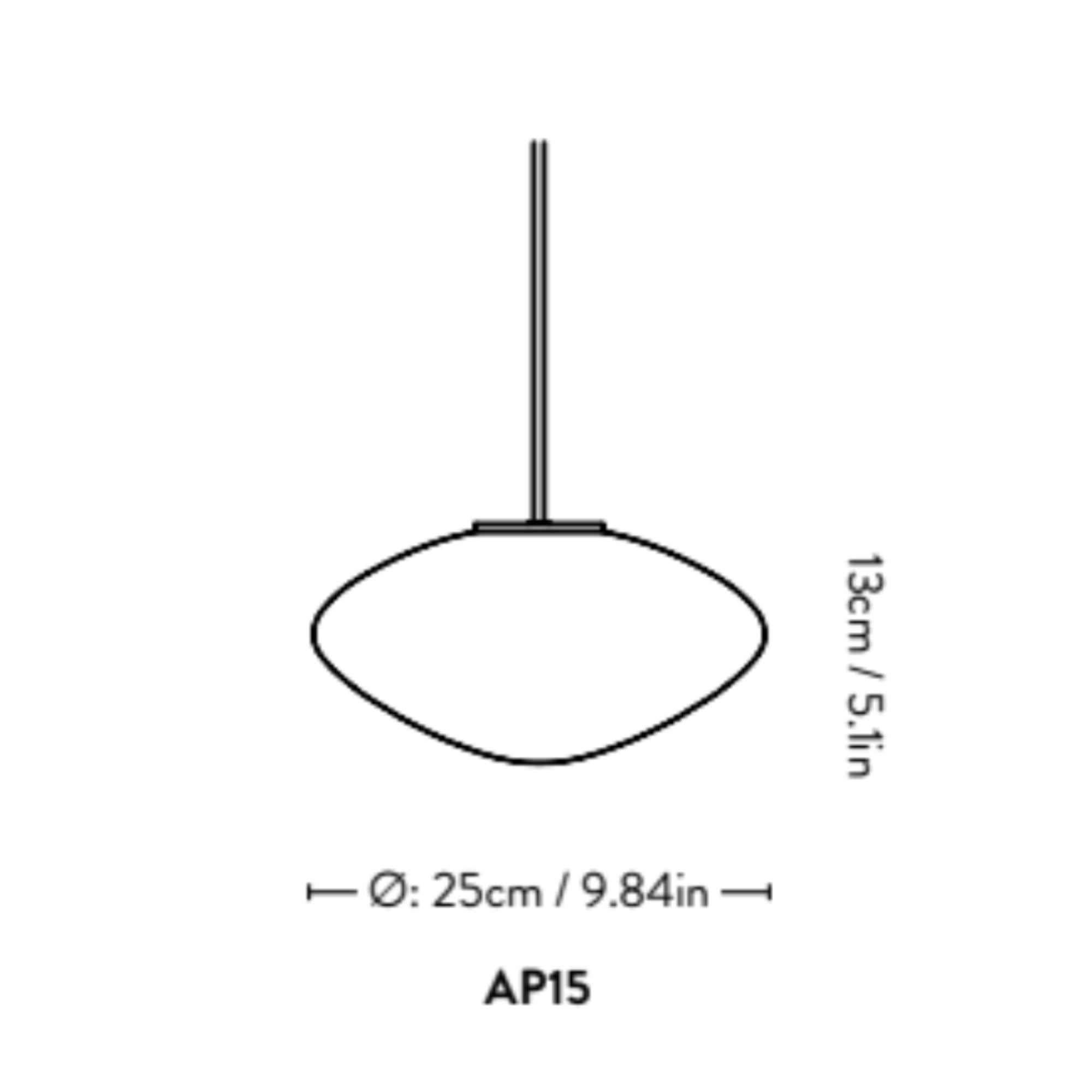 Tradition AP15 Mist Pendant Lamp. Matt White/Opal Glass