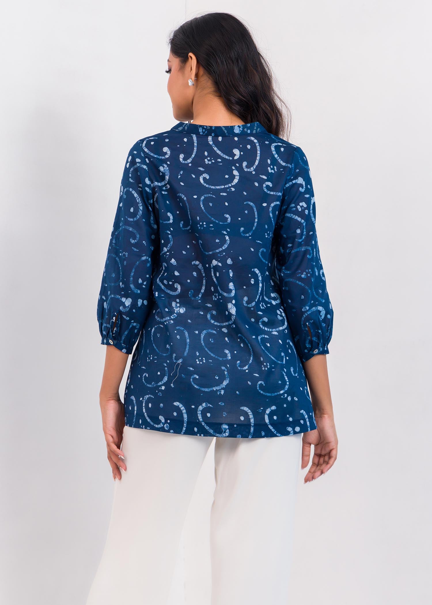 Batik Pin Tucked Top