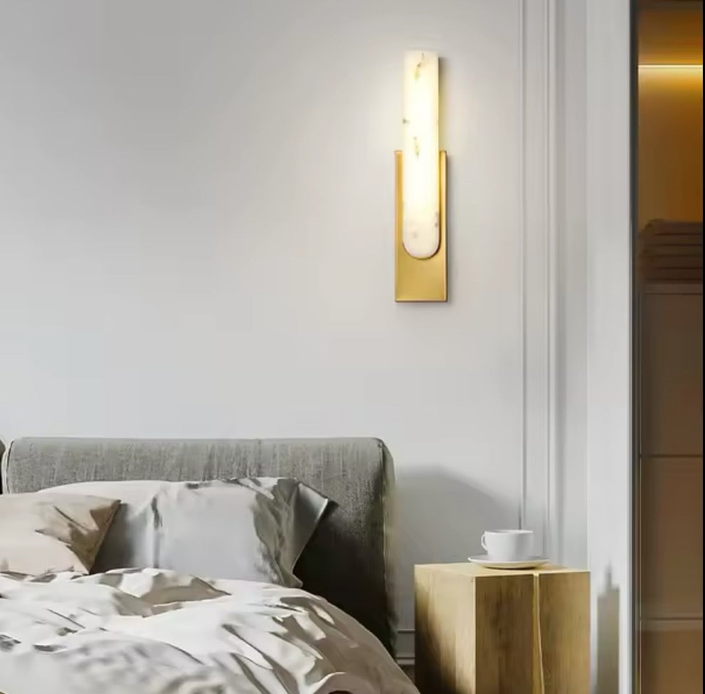 Minimalist Marble Effect Wall Sconce