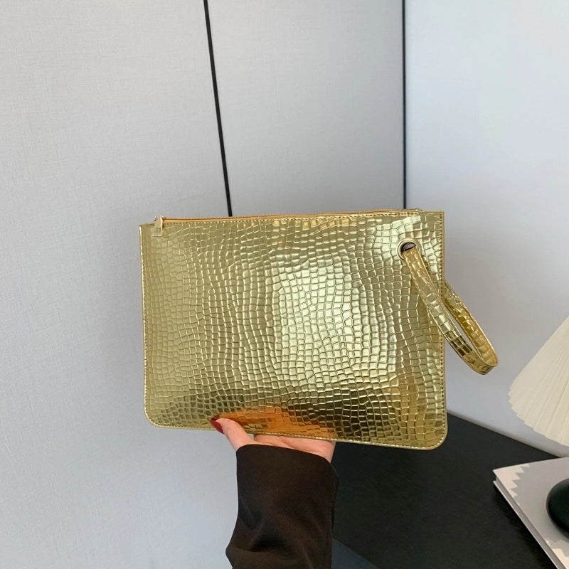 Women's Small Pu Leather Solid Color Vintage Style Classic Style Zipper Clutch Bag