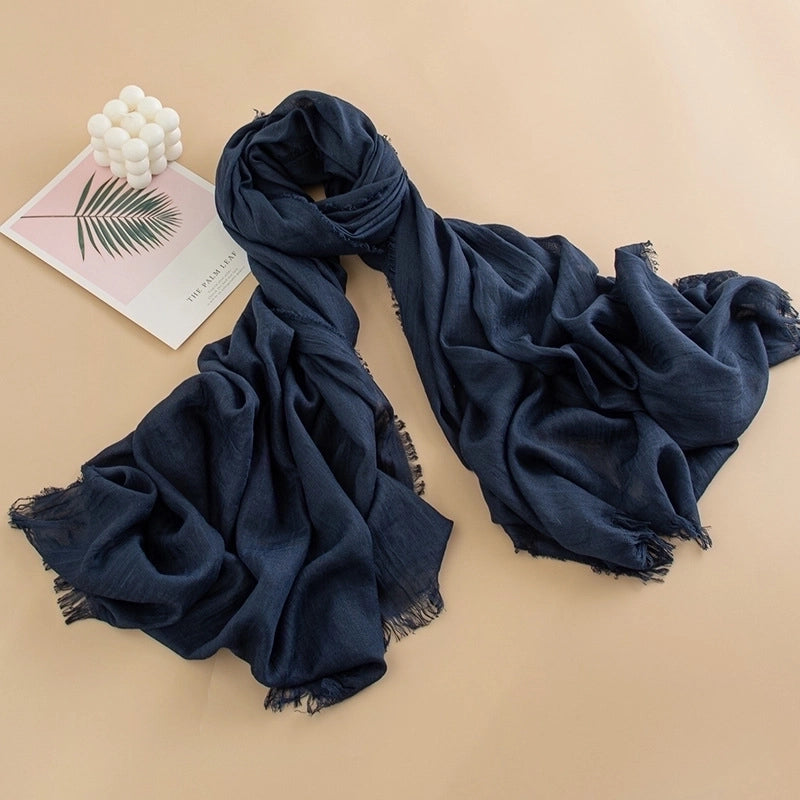 Spring And Summer New Solid Color Thin Scarf High Sense Female All-Matching Long Air Conditioning Shawl Sunscreen Scarf Scarf