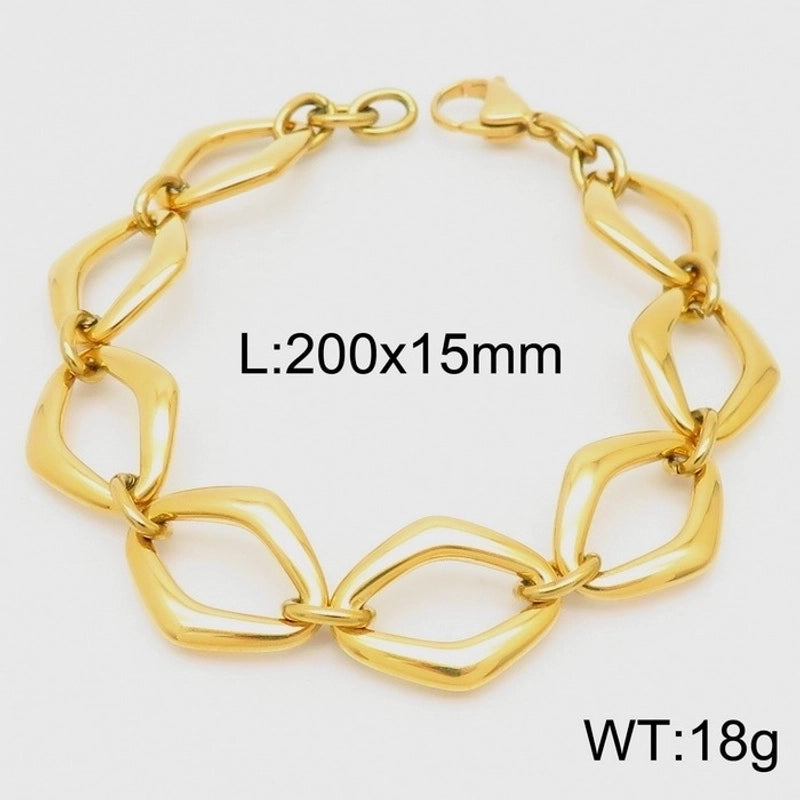 Rock Geometric Titanium Steel 18K Gold Plated Bracelets In Bulk