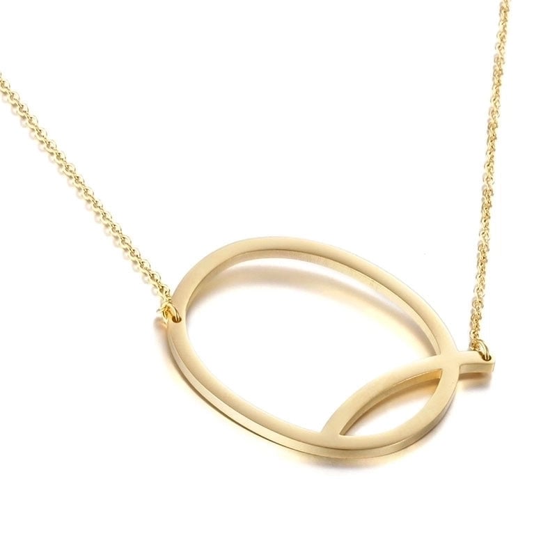 Titanium Steel 18K Gold Plated Minimalist Plating Letter Necklace