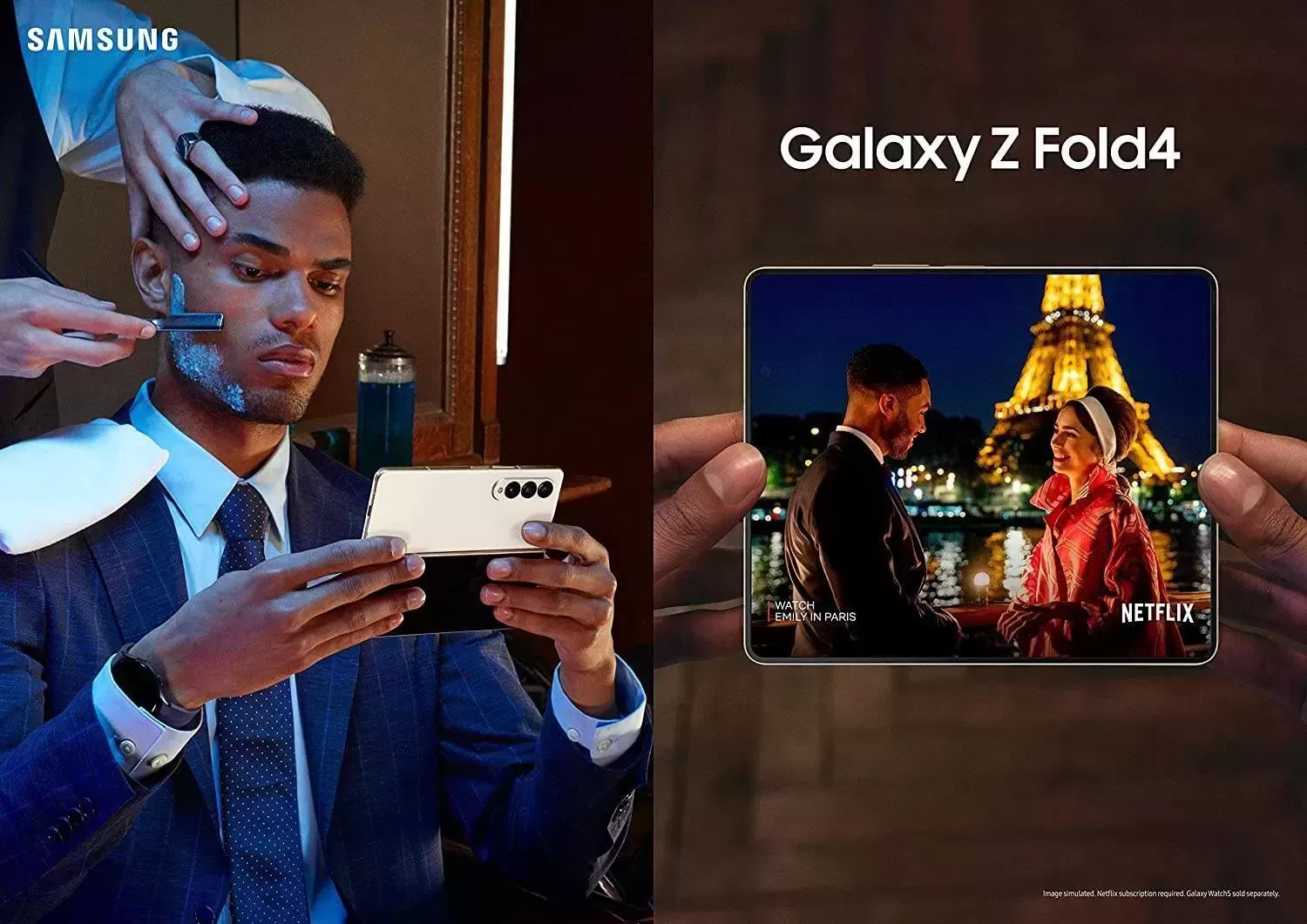 Galaxy Z Fold 4 Cell Phone, Factory Unlocked Android Smartphone, 256GB, Flex Mode, Hands Free Video, Multi Window View, Foldable Display, S Pen Compatible, US Version, 2022, Beige