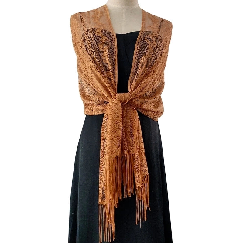 Women's Elegant Solid Color Flower Polyester Lace Shawls
