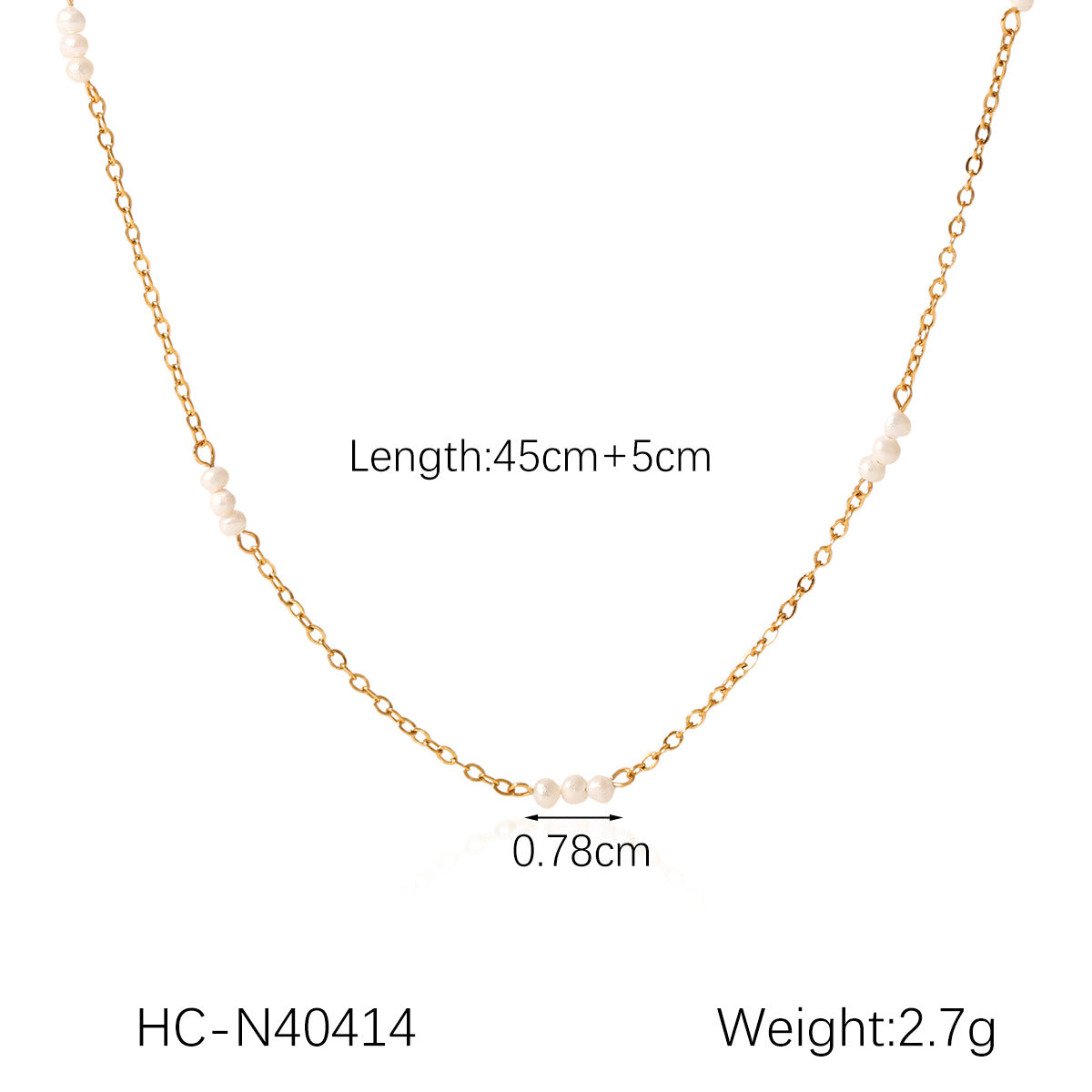 Retro Freshwater Pearl Necklace Female Beaded Stainless Steel Clavicle Chain Titanium Steel Necklace