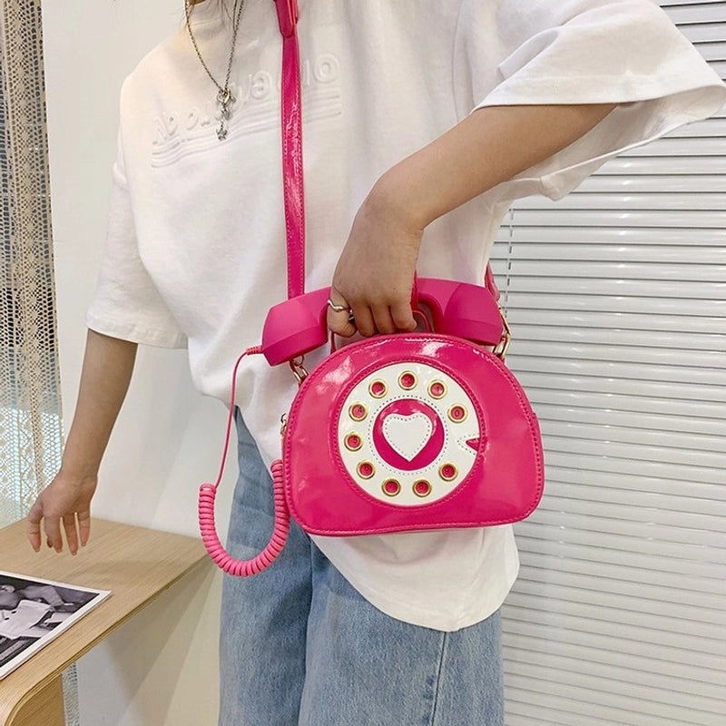 Medium Pu Leather Vintage Style Circle Bag