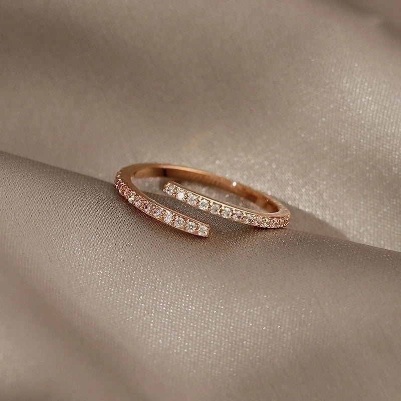 Fashion Rabbit Heart Shape Flower Copper Plating Inlay Shell Zircon Open Ring 1 Piece