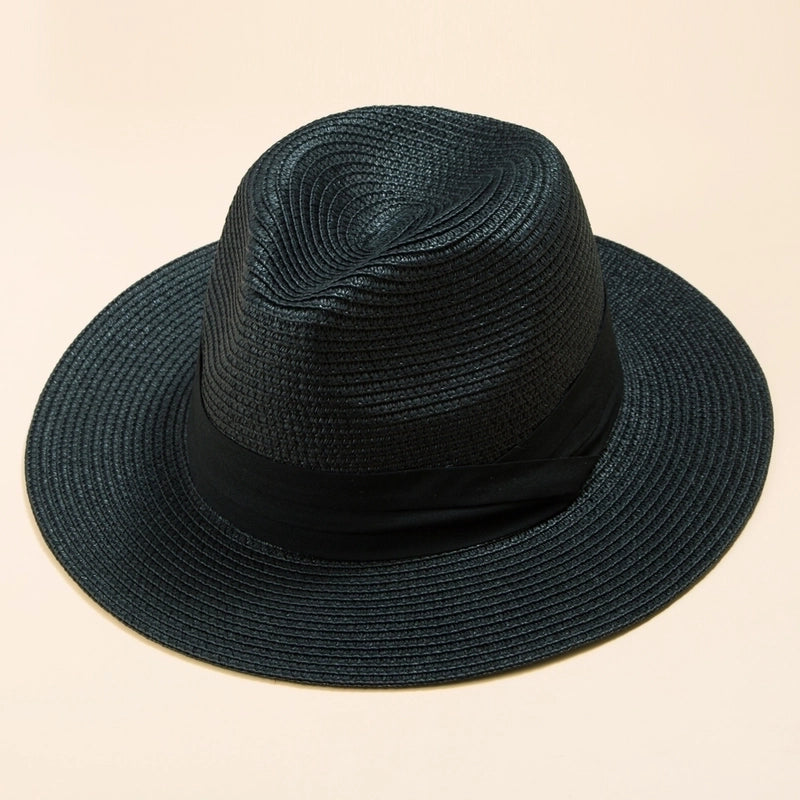 Top Hat Men Panama Straw Hat Women Foldable Sun-shade Beach Hat
