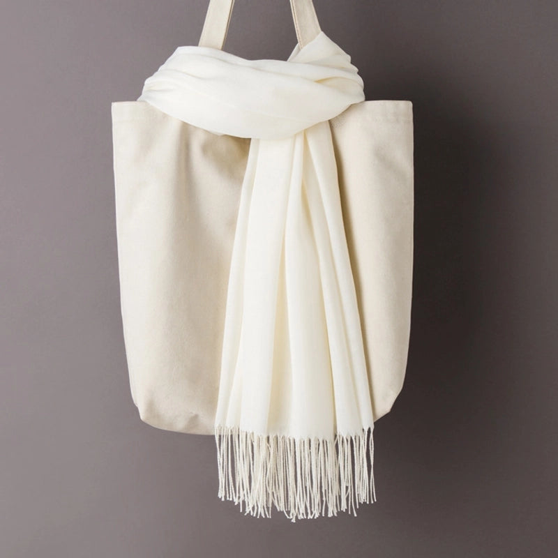 Thin Cashmere Scarf Solid Color Tassel Shawl LOGO Gift Scarf Factory Direct