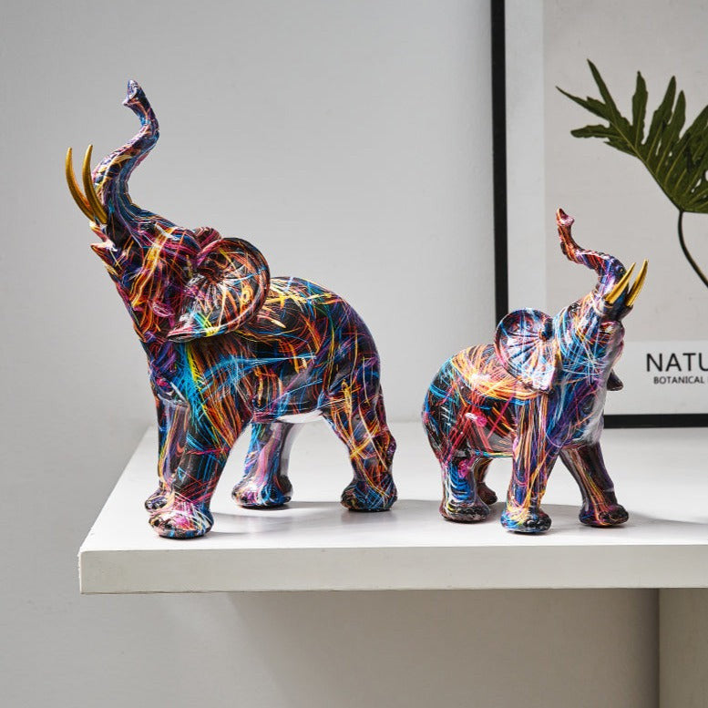 Elephant Nordic Painted Statue