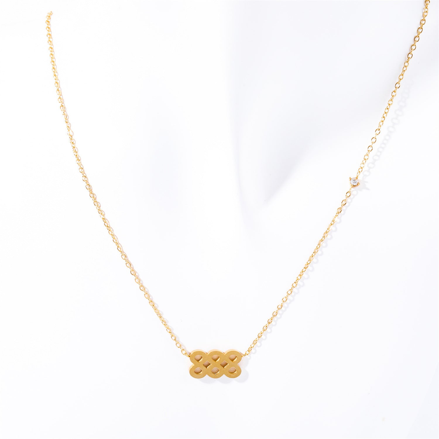 Moderate Luxury Number Text Letter Titanium Steel Electroplating Necklaces