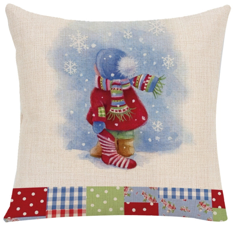 Cute Santa Claus Letter Chemical Fiber Pillow Cases