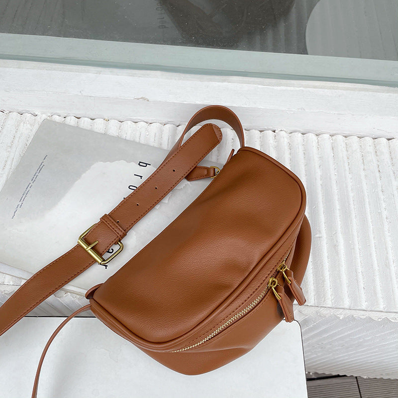 Textured Niche PU Leather Pillow Crossbody Bag