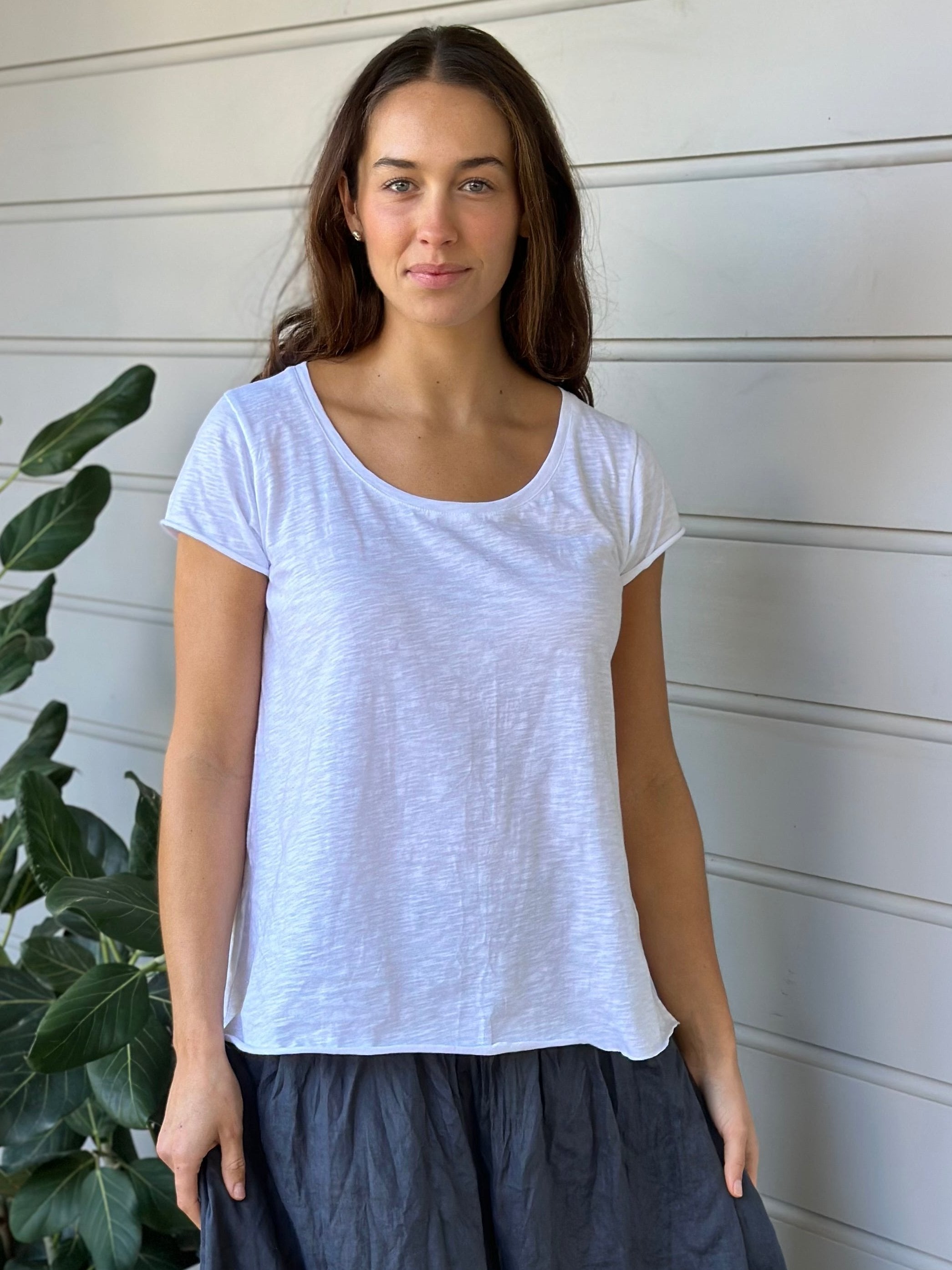 charlie tee -white cotton