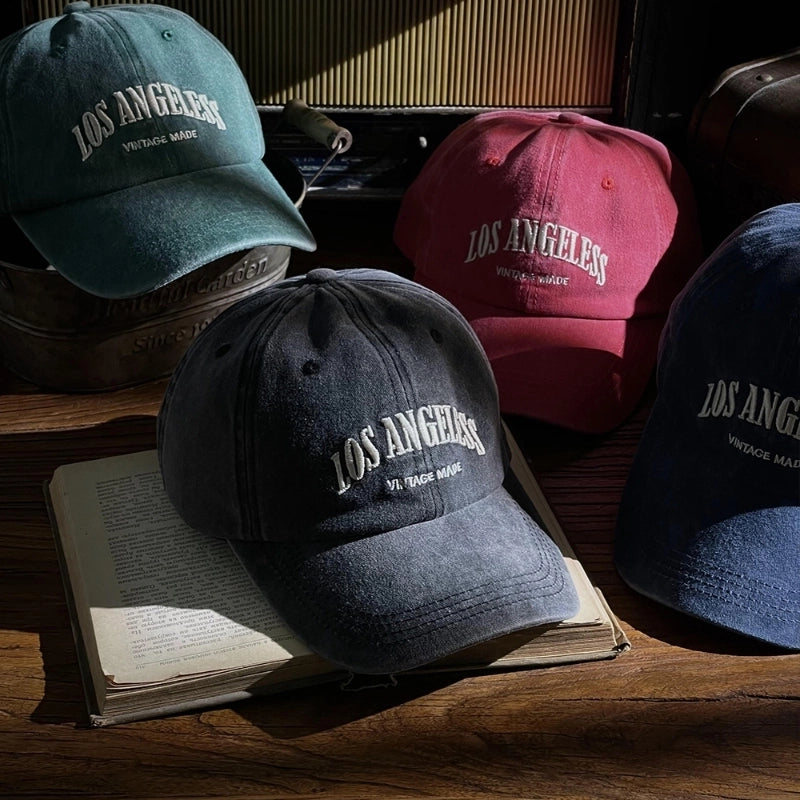 Unisex Retro Letter Embroidery Curved Eaves Baseball Cap