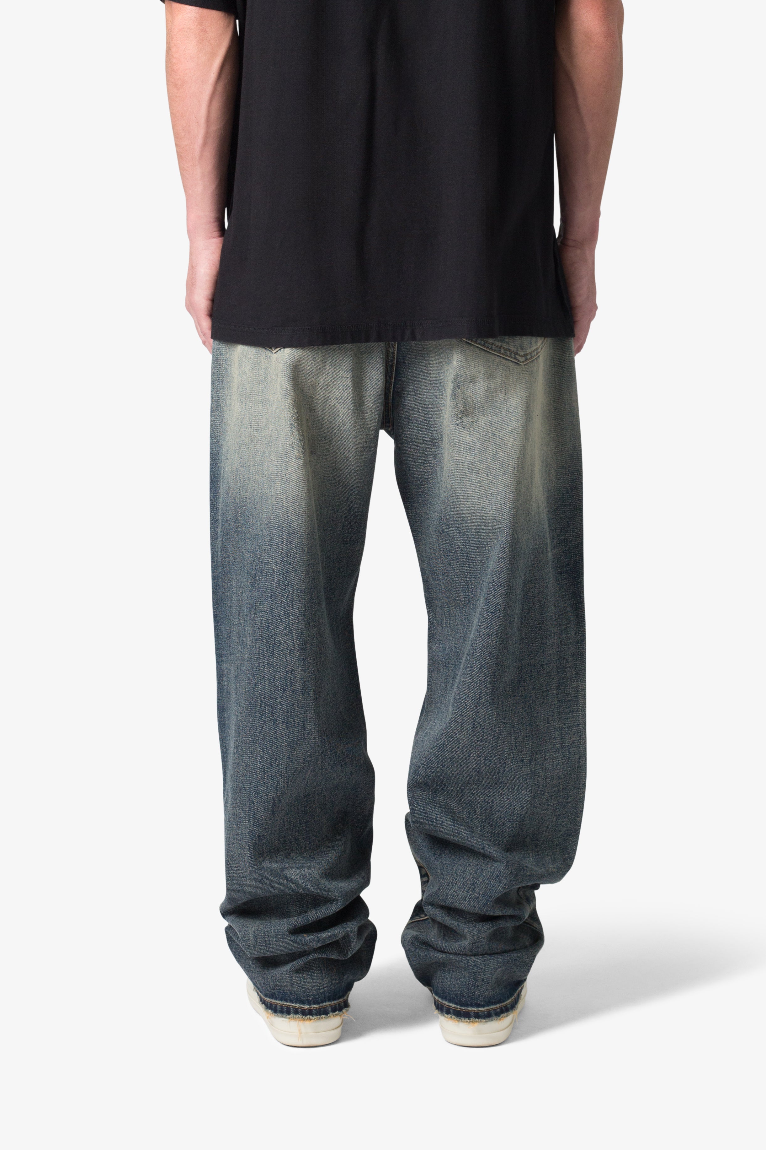 Ultra Baggy Shadow Patch Denim - Washed Light Blue