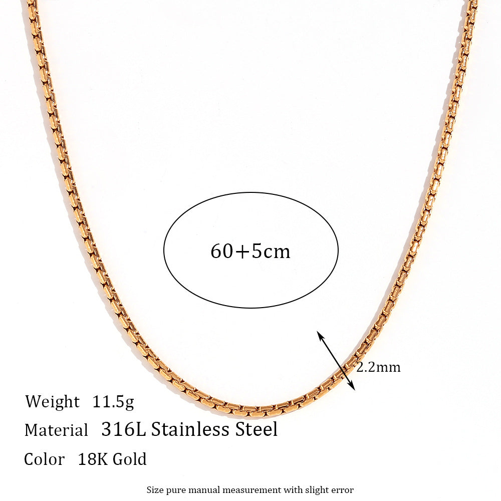 Minimalist Stripe Geometric Stainless Steel 18K Gold Plated Necklaces
