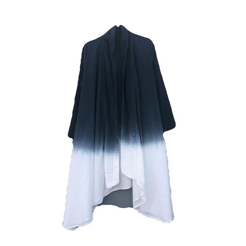 Retro Irregular Double Layer Gradient Cape Coat