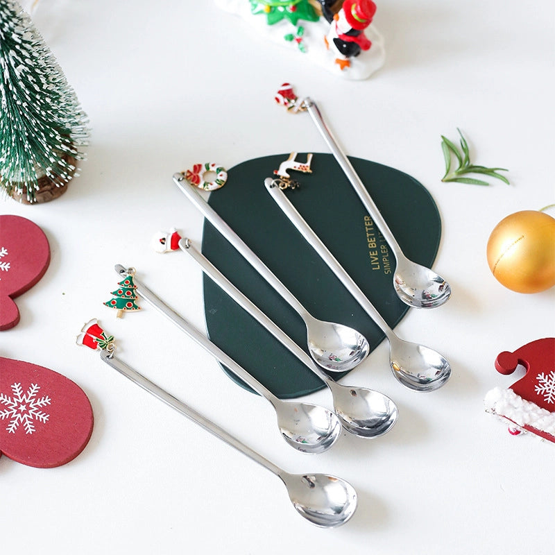 Christmas Cute Solid Color Stainless Steel Spoon 1 Piece 1 Set