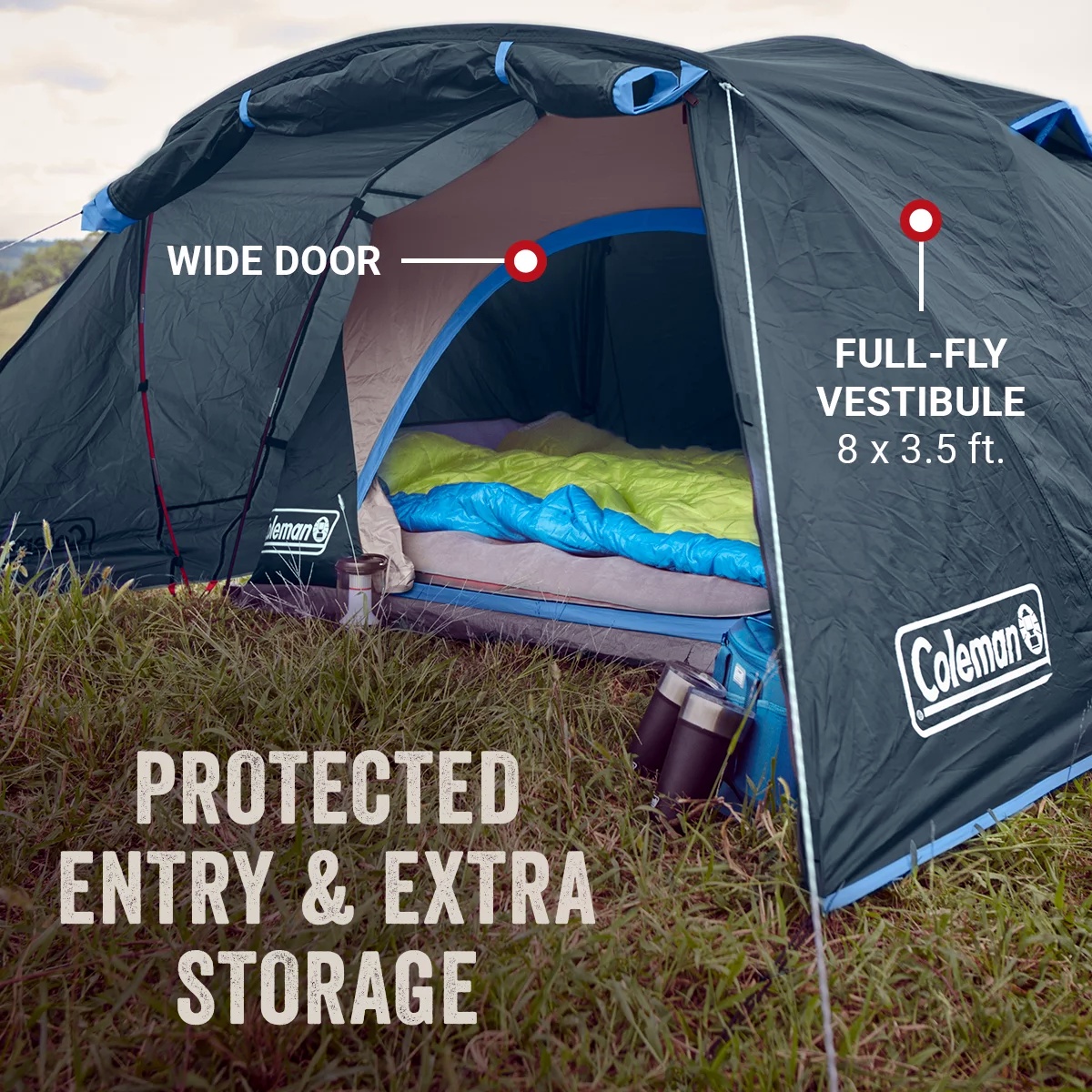 Skydome™ 4-Person Camping Tent with Full-Fly Vestibule, Evergreen