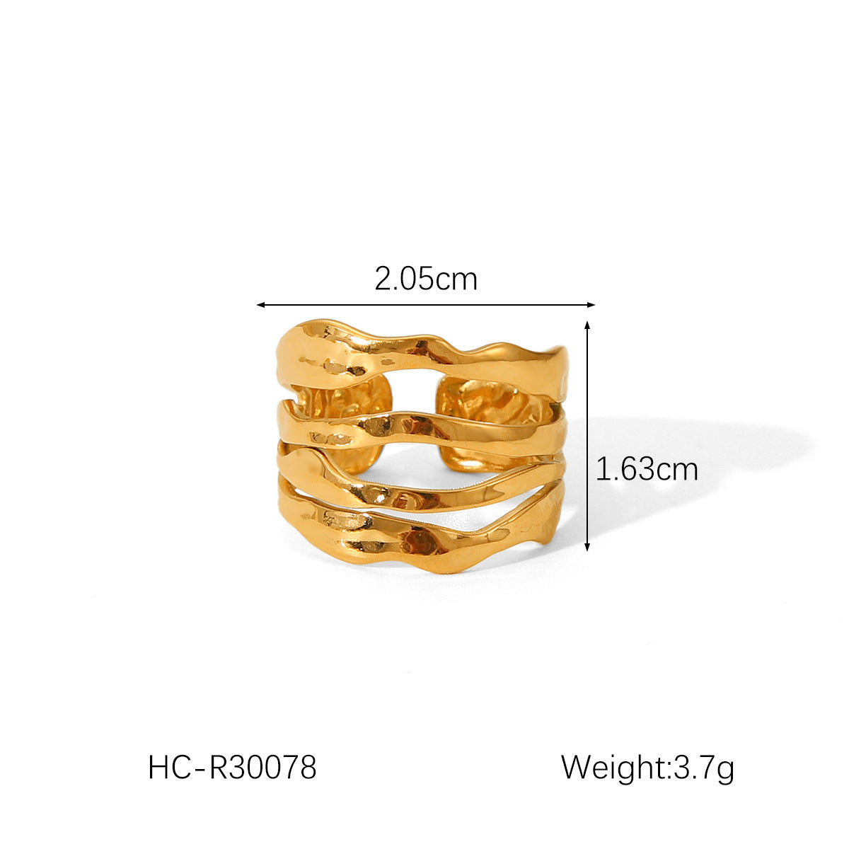Ring Stripe Circle Geometric Stainless Steel Electroplating Rings