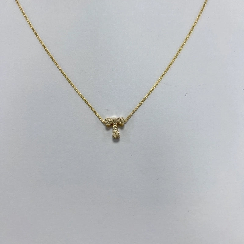 Minimalist Letter Copper Zircon Necklace In Bulk
