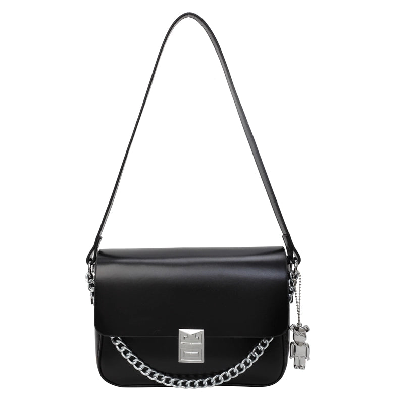 Women's Pu Leather Solid Color Basic Classic Style Flip Cover Shoulder Bag Crossbody Bag