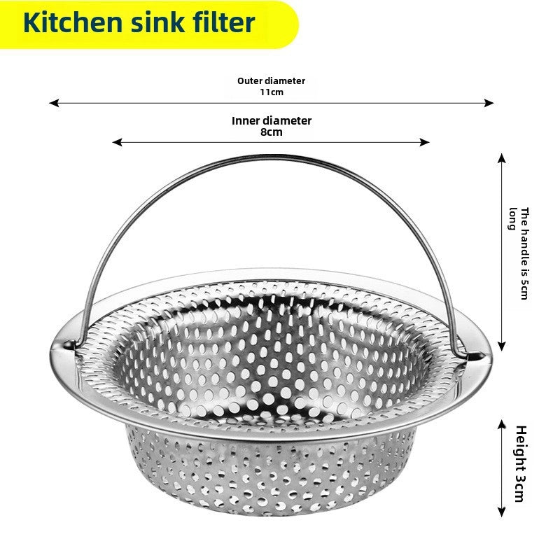 Kitchen Filter Drain Net Sink 304 Stainless Steel Filter Sink Garbage Artifact Sewer Drain Funnel