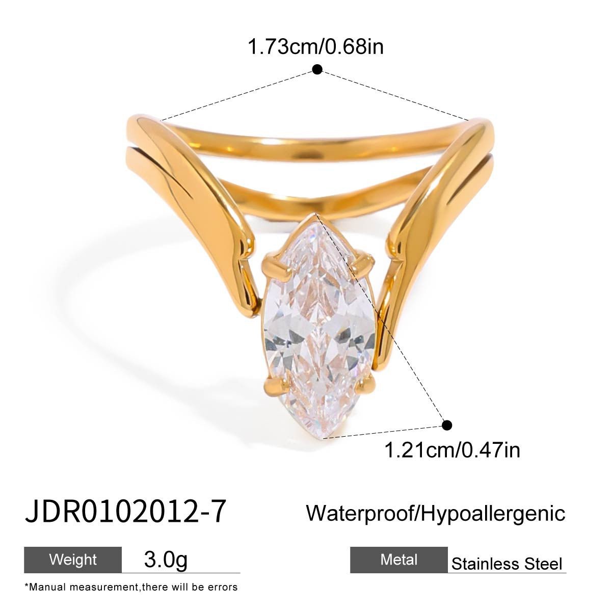Jie Ding Zircon Ring Titanium Steel Female Ring Stainless Steel Jewelry