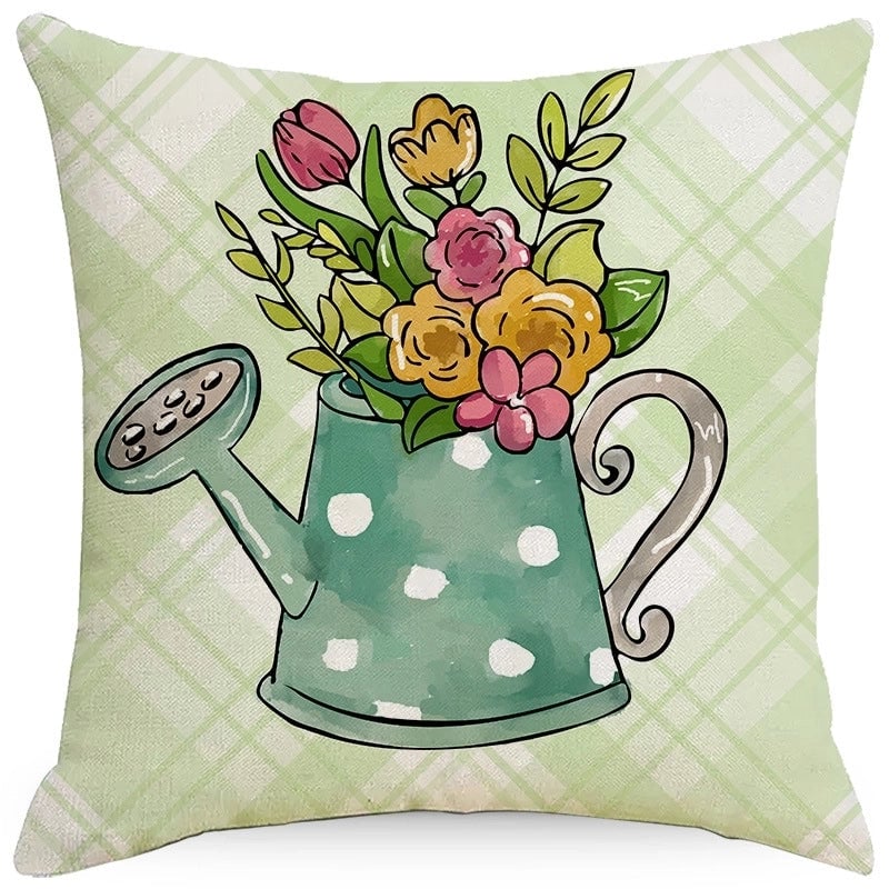 Pastoral Plant Flower Linen Pillow Cases