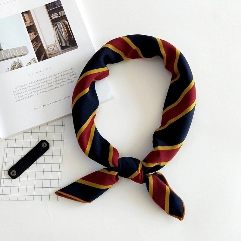 Unisex Sweet Stripe Silk Scarf