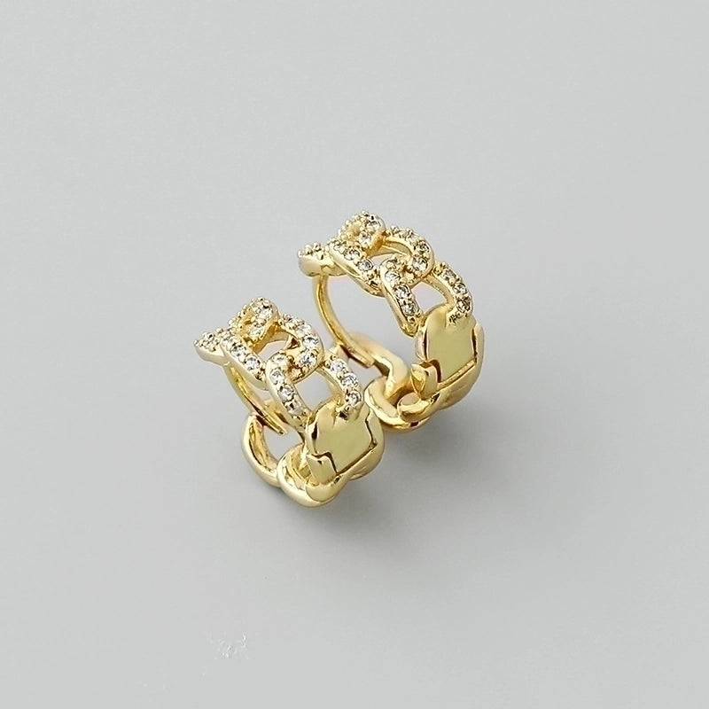 2 Pieces Minimalist Geometric Copper Plating Ear Studs 1 Pair
